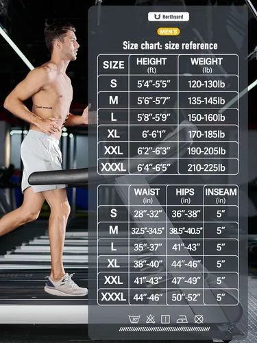 Miniatura 6 de NORTHYARD Pantalones cortos deportivos para correr para hombre, 5 pulgadas, para entrenamiento, gimnasio, tenis, secado rápido, ligeros, deportivos
