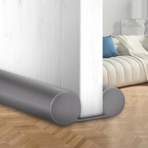 Miniatura 11 de MAXTID - Topes para puertas protectores de corrientes de aire, tope marrón ajustable de doble cara para puertas de 32 a 38 pulgadas, para puerta