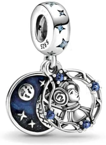 LIGHTDOG Dijes de plata de ley 925 para pulseras Pandora, collar con colgante de circonita 5A, cuentas de joyería de regalo para el día de la madre