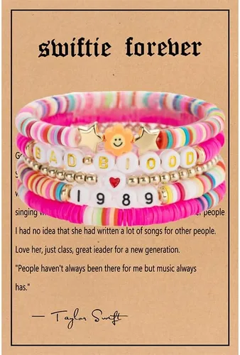 Miniatura 2 de 5 pulseras TS Eras Tour Swiftie Pulseras Amante 1989 Reputation Fearless Pulsera Regalo para amantes de la música