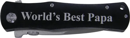 Miniatura 2 de World's Best Papa - Cuchillo de bolsillo plegable, gran regalo para el día del padre, cumpleaños o regalo de Navidad para papá, abuelo, abuelo, papá