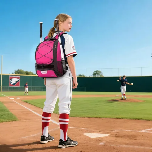 Miniatura 6 de DAFISKY, Mochila para Bolsón de Béisbol y Sóftbol - Mochila para Equipo de Bate de Béisbol, Sóftbol y Bola T para Jóvenes y Adultos con Soportes Rosa