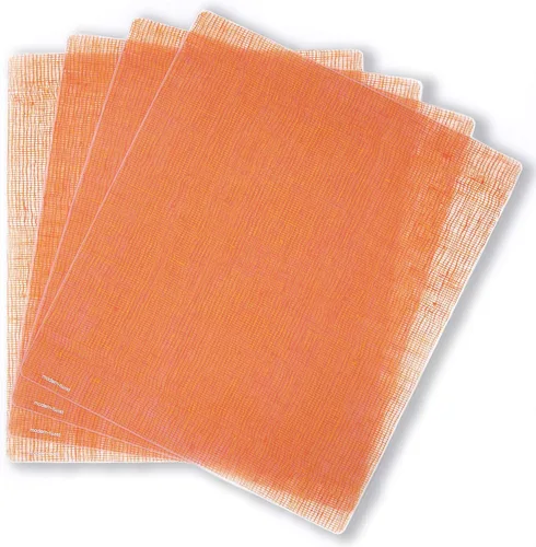 Miniatura 3 de modern-twist Mantel individual de silicona, 14 x 16, sin BPA, sin PVC, apto para lavavajillas, estampado de lino en mandarina, paquete de 1 unidad