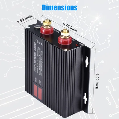 Miniatura 6 de Aislador inteligente de doble batería, 12 V/24 V, relé sensible al voltaje universal de 250 amperios - VSR para automóvil, RV, ATV, UTV, cámper