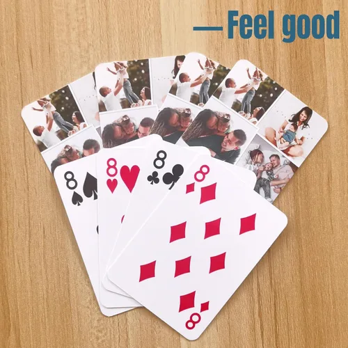 Miniatura 5 de Cartas de juego con fotos personalizadas: cartas personalizadas con fotos, para fiestas, bodas y más (estilo 6 (6 fotos))