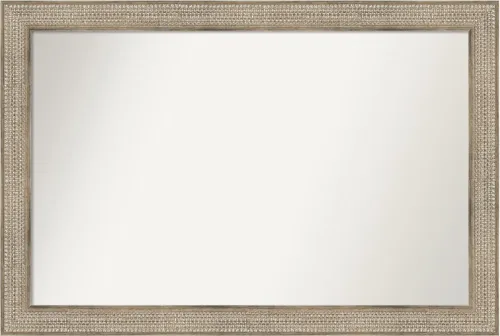 Miniatura 257 de Amanti Art Espejo de baño plateado para sobre fregadero, 26 x 26 pulgadas, espejo cuadrado de níquel pulido, marco de madera tradicional mediano, se