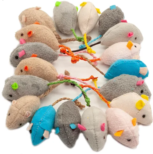 Miniatura 5 de Fashion's Talk Juguete de Ratones para Gatos Paquete de 18 Juguetes de Ratones de Felpa Rellenos de Hierba Gatera para Gatos de Interior - Diseño