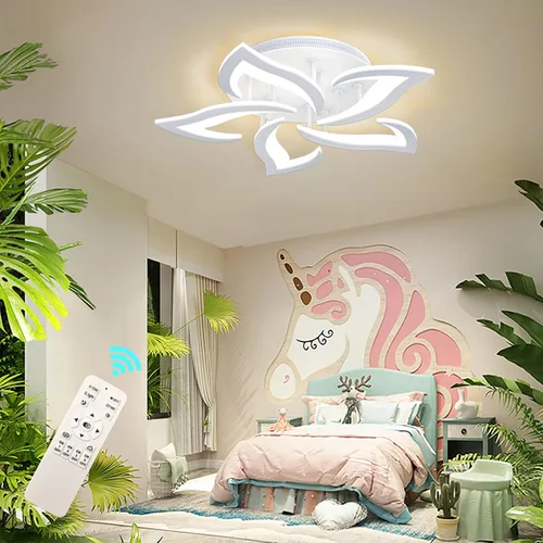 Miniatura 7 de AHAWILL Lámpara de techo regulable moderna incrustada LED lámpara de techo de pétalos acrílicos de metal, adecuada para salas de estar, dormitorios