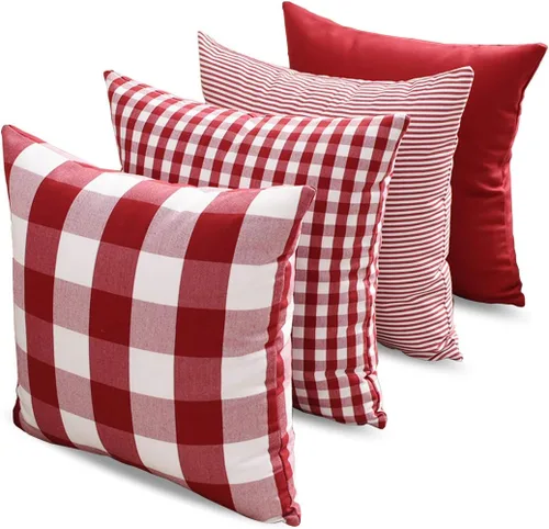 Miniatura 31 de CARRIE HOME Juego de 4 fundas de almohada a cuadros blancos y negros de 18 x 18 pulgadas para exteriores, decoración de granja a cuadros de búfalo
