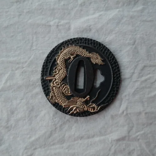 Miniatura 14 de Japanese Katana Sword Guard (Tsuba) - Hand-Forged Alloy Samurai Tsuba 3.2", Authentic Iaido Accessory for Sword Collection, Durable Fitting