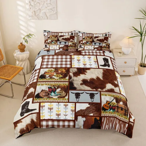 Miniatura 27 de Juego de funda de edredón de oso para niños, juego de ropa de cama de animales salvajes para niños, naturaleza, vida silvestre, oso, pájaro, juego