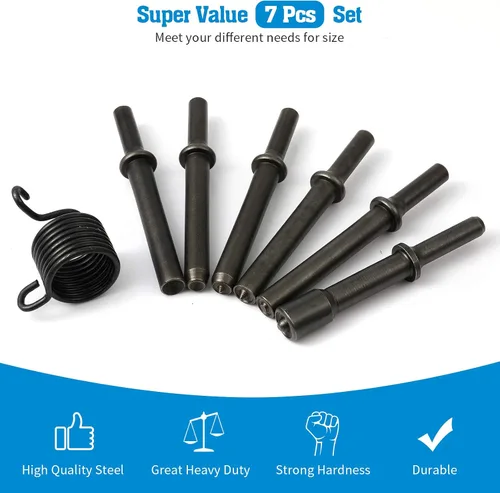 Miniatura 4 de Kit de herramientas de martillo de remache neumático de alisado de alta resistencia de 7 piezas