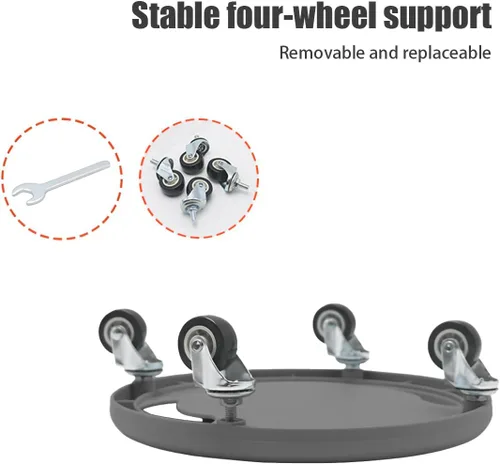 Miniatura 2 de Rodillo de abdominales, equipo de ejercicio abdominal con 4 rodillos, llave de cortesía para rueda abdominal, tablero giratorio de 360 grados, rueda
