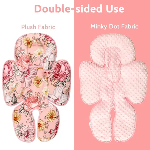 Miniatura 3 de Almohada de apoyo para la cabeza del asiento de automóvil infantil rosa, inserto reversible 2 en 1, cojín suave para cochecito, columpio, gorila