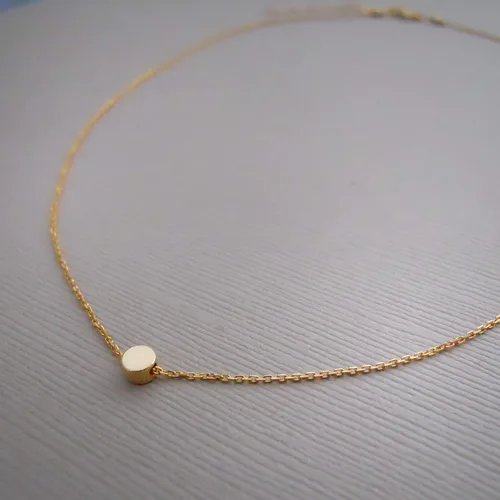 Miniatura 5 de Annika Bella Collar de cuentas pequeñas, collar de 14 pulgadas, gargantilla de cadena ajustable, gargantilla con dije de lunares, joyería de plata
