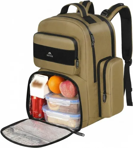 Miniatura 10 de MATEIN Mochila de almuerzo para hombres de trabajo, mochila táctica de 15.6 pulgadas con compartimento para el almuerzo, mochilas grandes para Negro