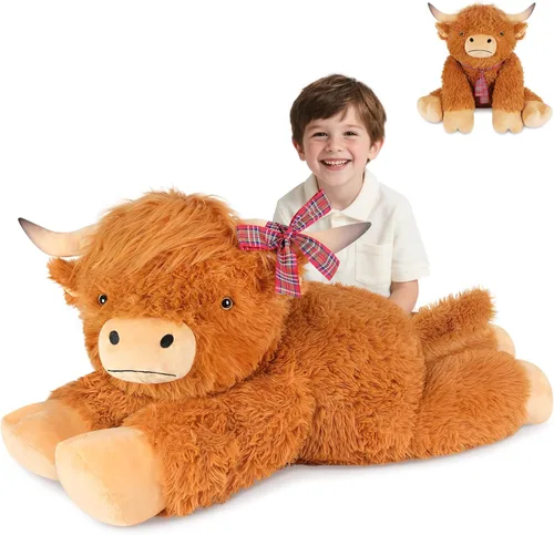 Miniatura 14 de SuzziPals Triceratops de peluche gigante de 43 pulgadas, animal de peluche de dinosaurio gigante realista para aliviar el estrés y compañero