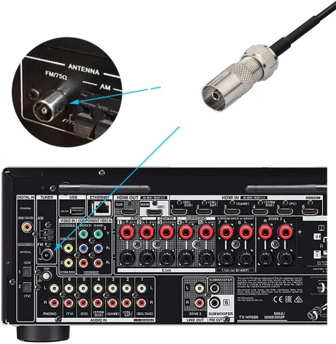 Miniatura 6 de Bingfu Antena FM Base magnética Antena de radio FM para Pioneer Onkyo, Yamaha, Marantz, Sherwood, radio digital HD, radio FM, Bluetooth, receptor