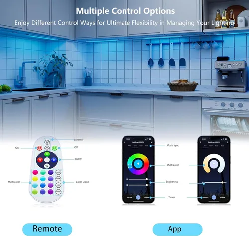 Miniatura 3 de Iluminación inteligente para debajo del gabinete, tira de luces LED blancas y multicolor, regulables, funciona con Alexa, Google Home, aplicación