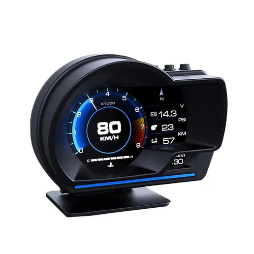 KAOLALI Pantalla HUD Head Up Display para Coche, Pantalla HUD de Coche para Sistema Dual Digital OBD+GPS Pantalla de Medidor Inteligente MPH RPM