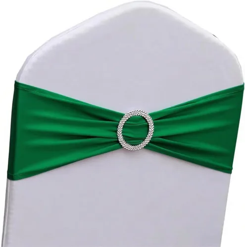 Miniatura 12 de Bandas para Sillas Azul Bebé Paquete de 100, Bandas para Sillas de Spandex Azul Claro para Boda Fiesta Cumpleaños Fundas de Sillas Plegables