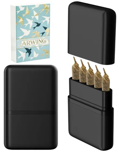 Caja de almacenamiento con 5 agujeros a prueba de olores para conos pre-enrollados tamaño King, caja para 5 cigarrillos de tamaño regular, pequeño