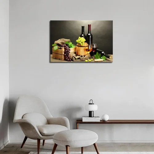 Miniatura 5 de Vino de uva en botella, tazas de arte de pared, pintura de la imagen, impresión en lienzo, imágenes de alimentos para decoración del hogar, regalo