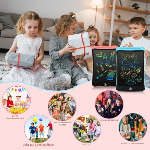 Miniatura 9 de EooCoo Juguetes para niños pequeños, tableta de escritura LCD para niños, paquete de 2 unidades, almohadilla de dibujo esencial de viaje para niños