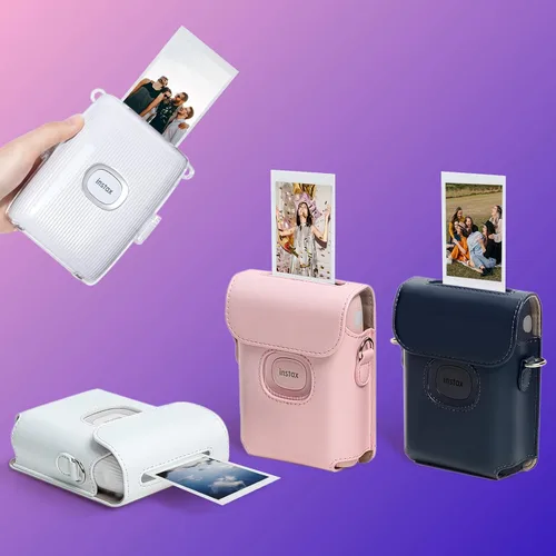 Miniatura 5 de Rieibi Mini Link 2 - Funda protectora para impresora Fujifilm Instax Mini Link 2, funda de belleza azul con correa para el hombro