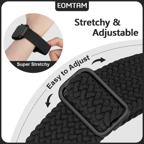Miniatura 3 de 5 Pack de Correas Trenzadas Elásticas Compatibles con Bandas de Apple Watch para Mujeres y Hombres 38mm 40mm 41mm 42mm 44mm 45mm 46mm 49mm, Correas