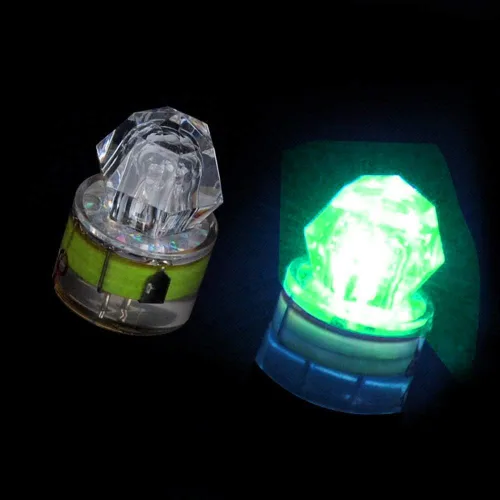 Miniatura 5 de Paquete de 10 luces LED de caída profunda de pesca, luces LED estroboscópicas intermitentes de colores, luz de pesca subacuática, atractantes Verde