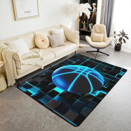 Miniatura 19 de Erosebridal Tapete de fútbol para interiores de 3 x 5 pulgadas, alfombra de fútbol neón para niños, adolescentes, hombres, brillantes, geométricas
