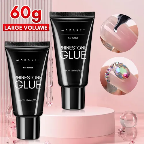 Miniatura 2 de Makartt Pegamento en gel para strass de uñas - 60ML Pegamento en gel súper fuerte para strass, decoraciones de encanto de arte 3D, gemas brillantes