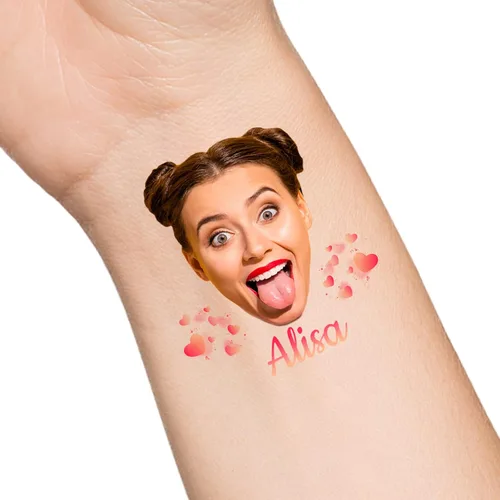 Miniatura 33 de Tatuajes temporales personalizados con texto de nombre, tatuaje temporal personalizado con logotipo fotográfico para adultos, parejas, mujeres
