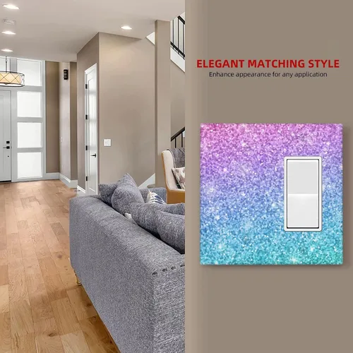 Miniatura 6 de Cubierta para interruptor de luz, placas de pared rosa y azul, 2 bandas, 1 paquete
