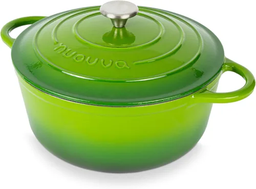 Miniatura 17 de Nuovva Olla Holandesa de Hierro Fundido Esmaltado con Tapa – Cazuela Antiadherente de 6.4 Cuartos – Resistente y Apta para Horno hasta 500°F