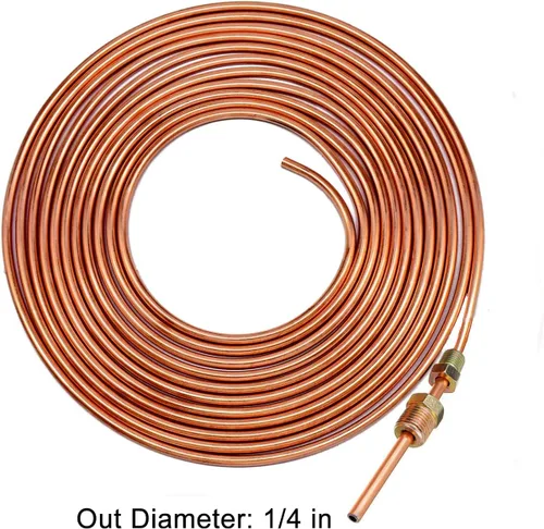Miniatura 4 de MuHize Kit de tubos de freno de 1/4 de pulgada y 25 pies de acero recubierto de cobre, línea de freno SAE flexible de combustible y transmisión
