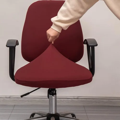 Miniatura 2 de Melaluxe - Funda para silla de oficina de computadora, funda universal protectora y elástica, cubierta elástica para silla giratoria (Rojo)
