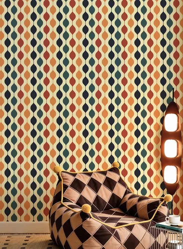JiffDiff Papel tapiz retro a cuadros para despegar y pegar de 15.7 x 118 pulgadas, papel de contacto geométrico retro a cuadros, papel de pared
