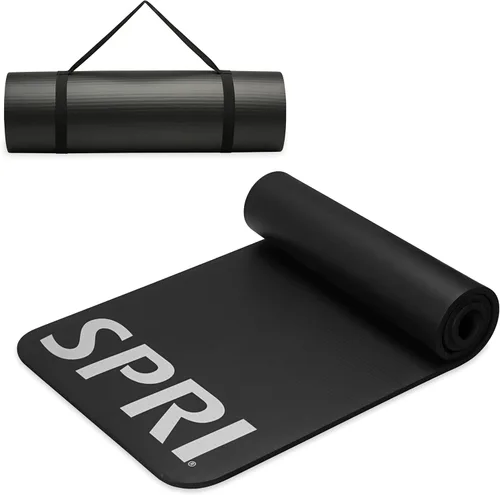 SPRI Pro Fitness Matt de 0.472 pulgadas (0.472 in) - Tapete de ejercicio grueso para entrenamientos de piso, sentadillas, flexiones, estiramiento,