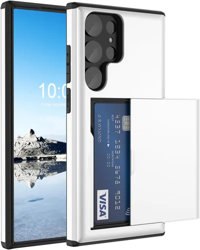 Miniatura 8 de Funda tipo billetera compatible con Galaxy S23 Ultra con soporte para tarjeta de crédito, ranura para tarjeta de identificación, a prueba de golpes