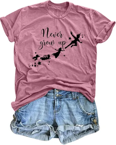 Camiseta de Never Grow Up para mujer divertida camiseta del Reino mágico camisetas inspiradas en las fiestas para jóvenes regalos de fiesta