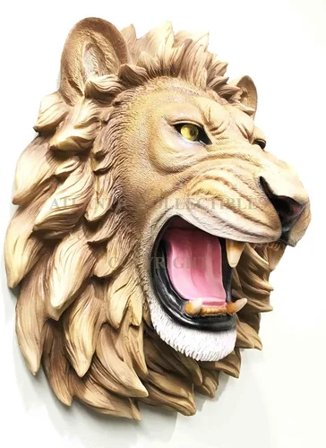 Miniatura 3 de Ebros Gift Placa de escultura de busto con cabeza de león rugiente grande del rey de la selva