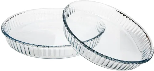 Borcam 1690038 - Juego de 2 platos redondos transparentes (12.6 x 12.6 x 2.0 in)