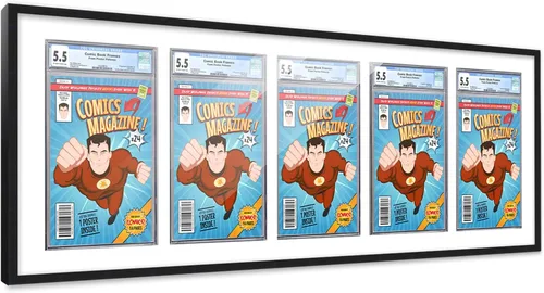 Miniatura 18 de Marco de cómic con paspartú para 8 CGC, CBCS o PGX Graded Comics - Marco de cómic blanco para cómics de 8.125 x 13 pulgadas Marco blanco