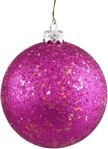 Miniatura 41 de Vickerman Adorno de bola de Navidad inastillable con acabado de lentejuelas con tapa perforada, 6 por bolsa, 4 pulgadas, color negro