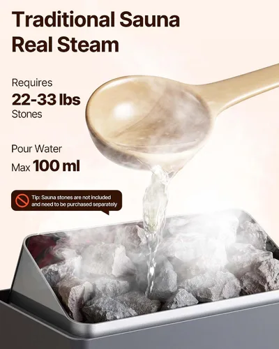 Miniatura 6 de VEVOR - Calefactor de sauna, estufa eléctrica de sauna de 220V, calentador de sauna para baño de vapor con temporizador de 3h y temperatura