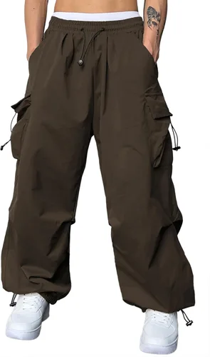 Miniatura 15 de JMIERR Pantalones Cargo Holgados para Hombre de Moda Casuales Pantalón de Paracaídas Ajuste Holgado Harem Joggers con Bolsillos para Ropa Urbana
