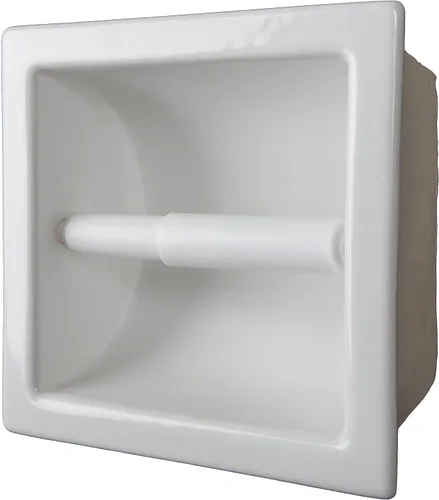 Hecho a mano T/P hecho en Estados Unidos T/P empotrado de cerámica para baño soporte de papel higiénico hecho en Estados Unidos, fácil de instalar,