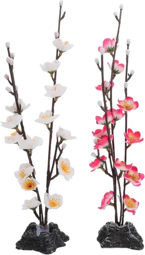 Hemoton Decoración de plato de sushi de flores artificiales de cerezo de 12.20 pulgadas, adorno de mesa realista de sashimi para exhibición de